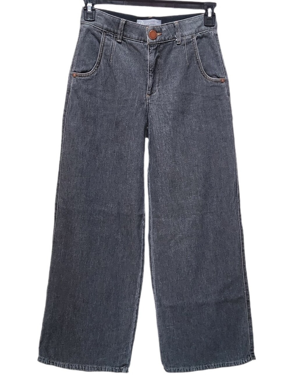 Wit & Wisdom Wide Leg Jeans Tulip Hem Stretch High Rise Ab Solution Gray 4